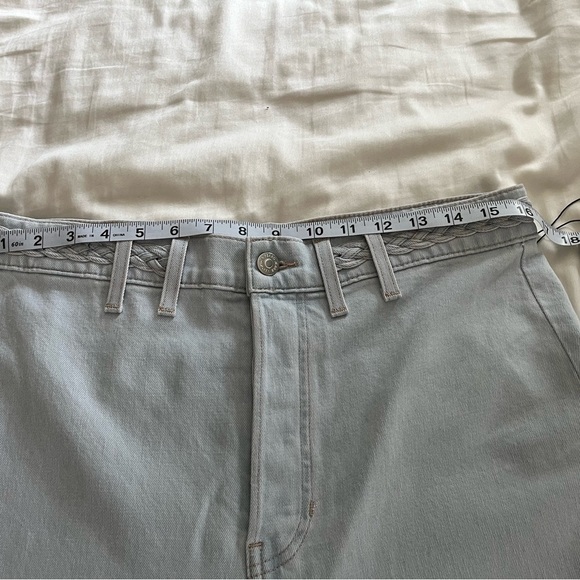 Veronica Beard Grant Wide Leg Jeans Braided High Waist Size 31 Aspen Wash - Picture 15 of 16